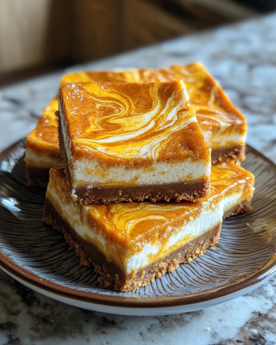 Pumpkin Swirl Cheesecake Bars Recipe