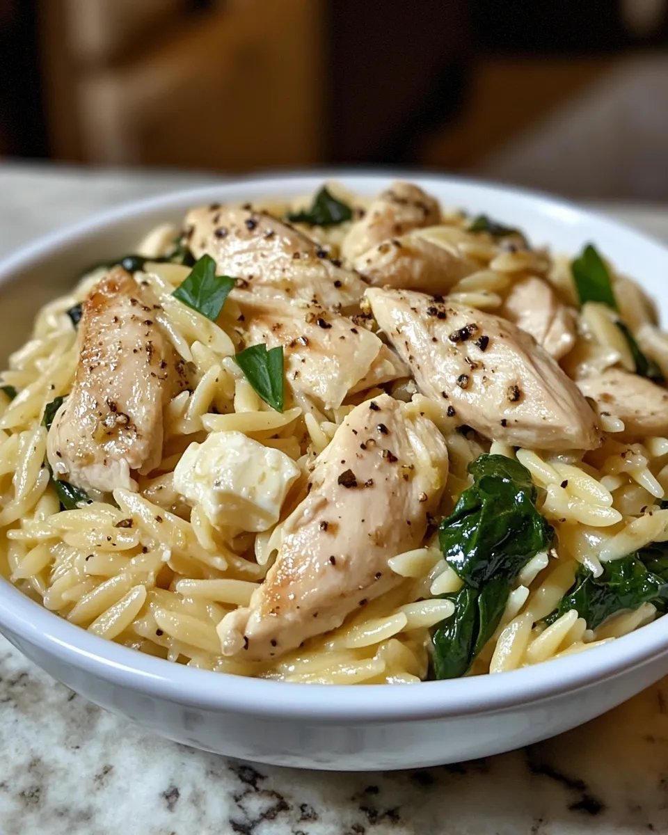 Creamy Chicken and Spinach Orzo Recipe