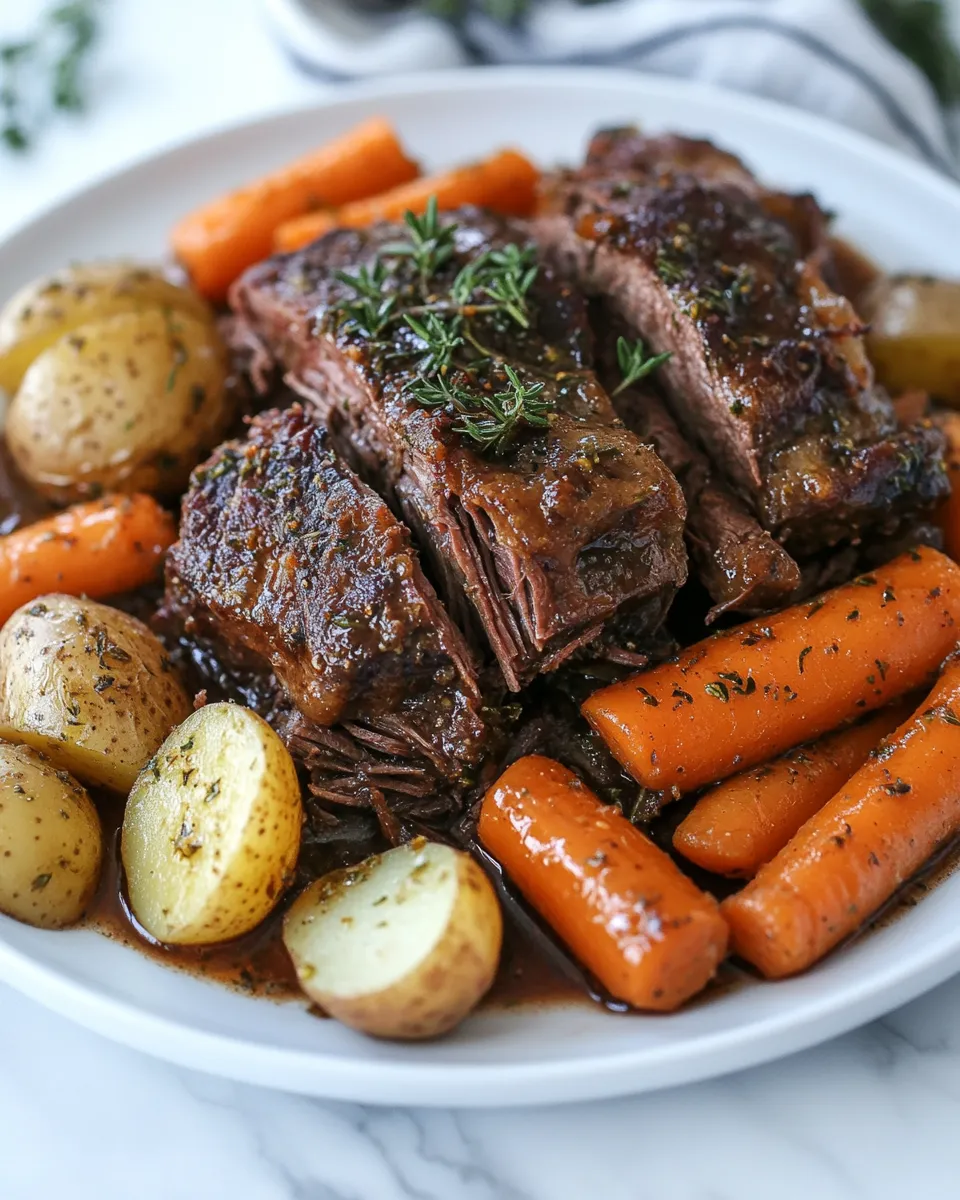 Slow Cooker Herb Beef Roast with Carrots and Potatoes Recipe