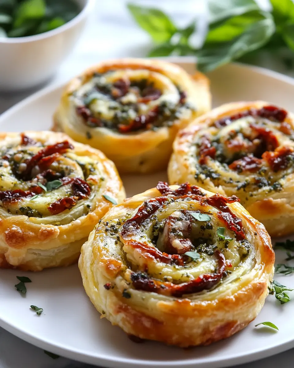 Pesto and Sun-Dried Tomato Pinwheels Recipe