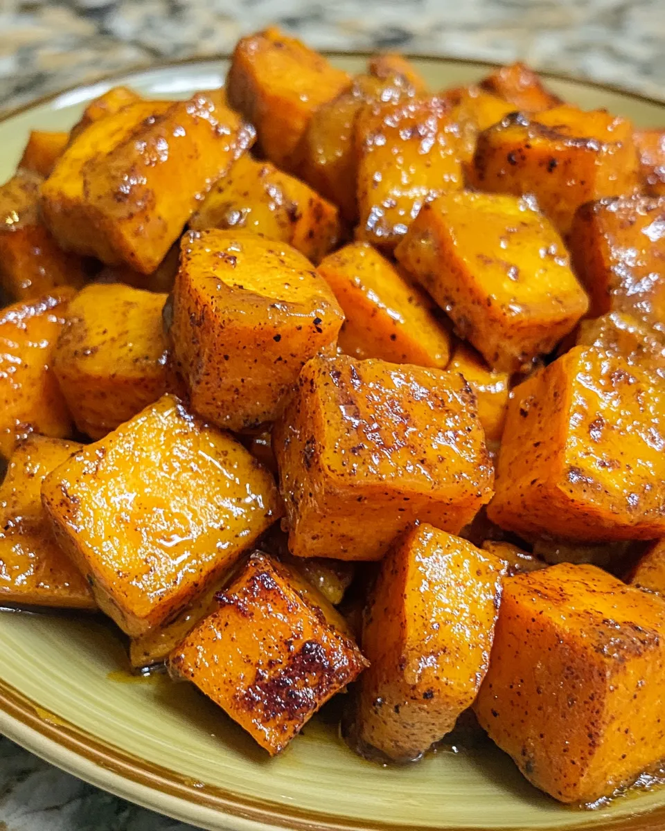 Brown Sugar Glazed Sweet Potato Cubes Recipe