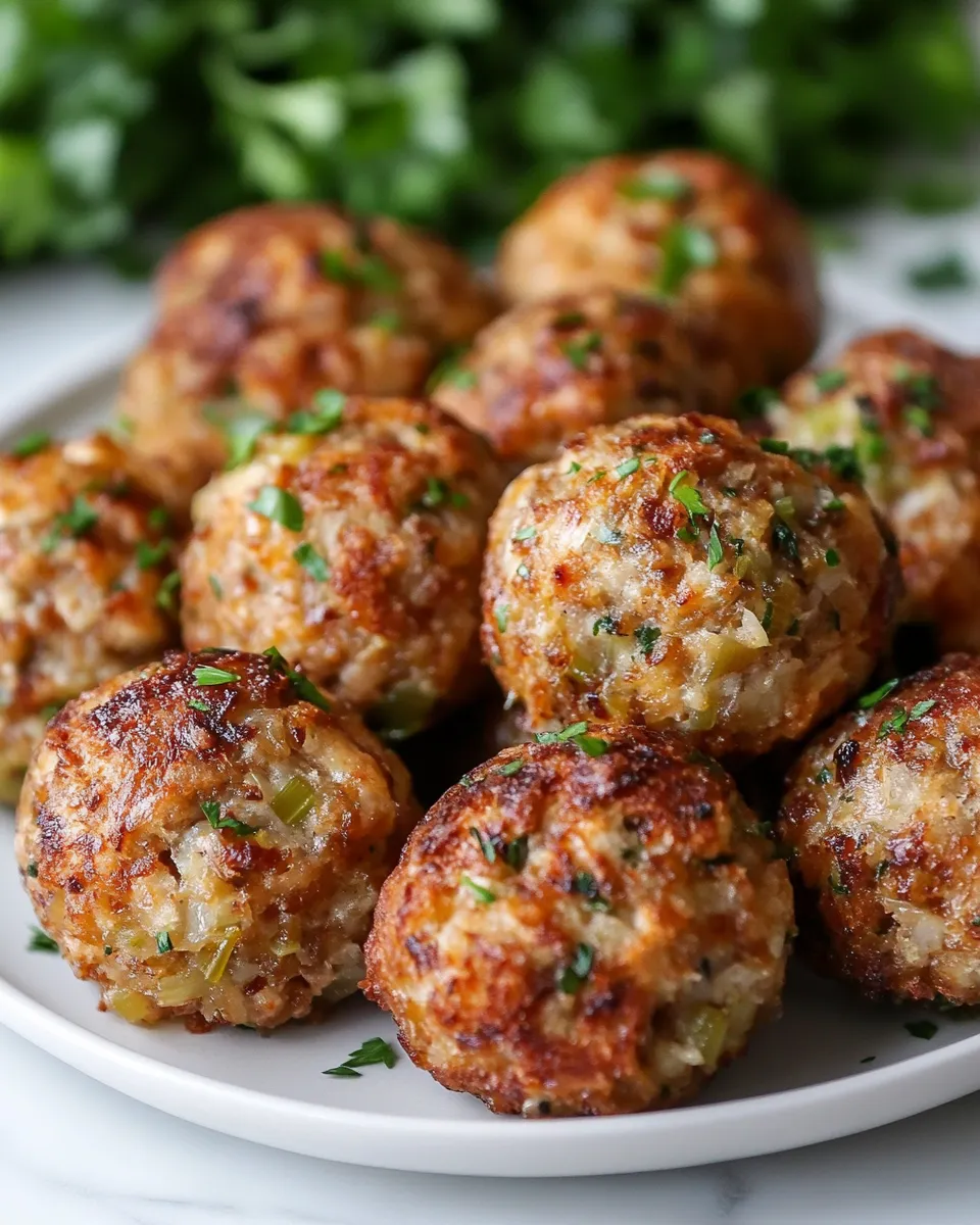 Caramelized Onion & Celery Stuffing Balls Recipe