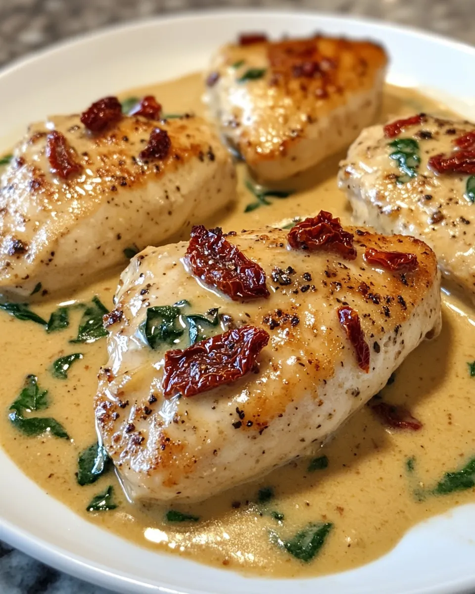 Creamy Tuscan Chicken with Spinach and Sun-Dried Tomatoes Recipe