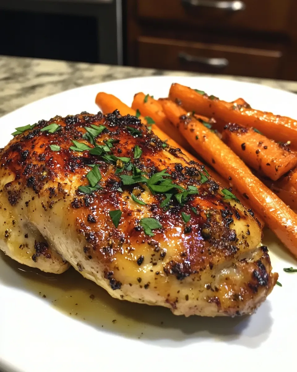 Roasted Chicken with Maple-Glazed Carrots Recipe