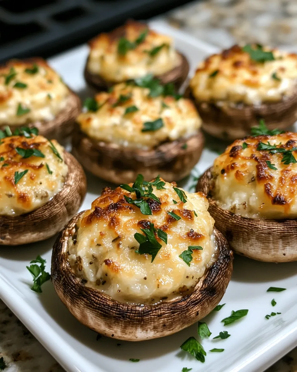 Stuffed Mushrooms with Garlic Herb Cheese Recipe