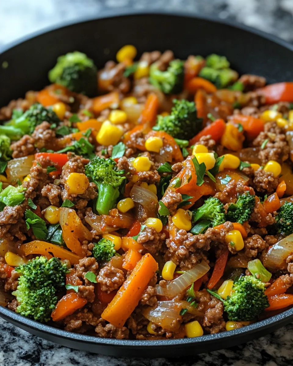 Ground Beef & Veggie Skillet Dinner Recipe