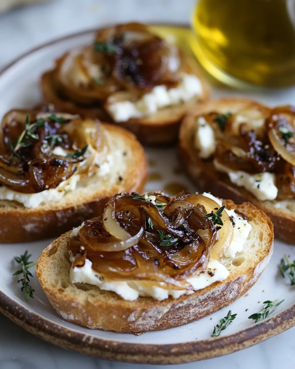The Best Caramelized Onion & Goat Cheese Crostini Ever