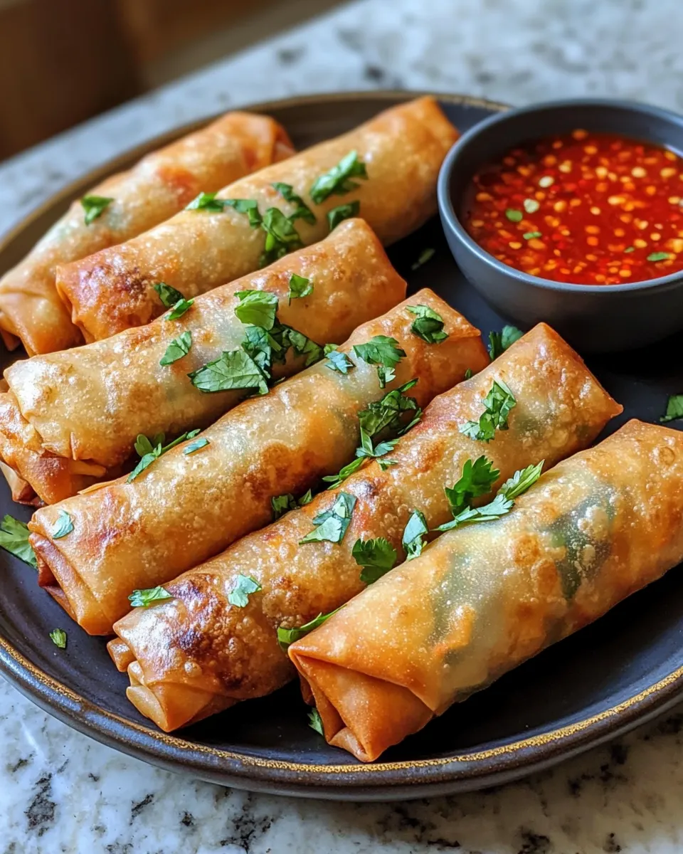 Crispy Mini Veggie Spring Rolls with Sweet Chili Dipping Sauce