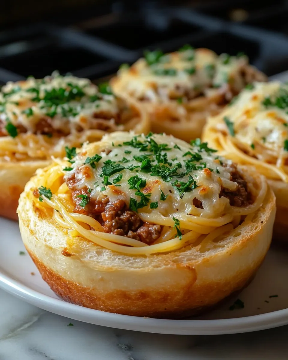 Easy Homemade Spaghetti Garlic Bread Bowls Recipe