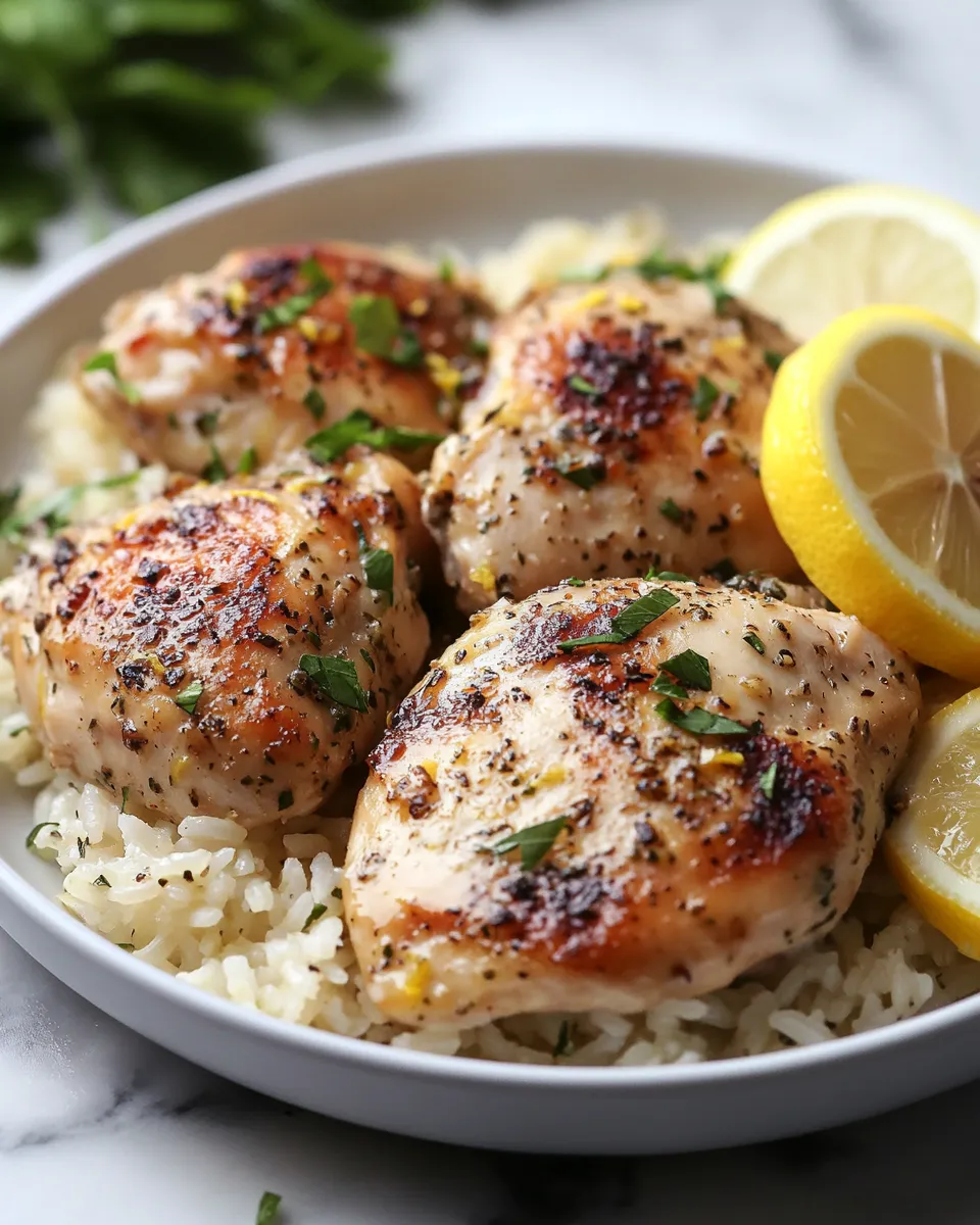 Easy Slow Cooker Lemon Chicken & Rice Meal