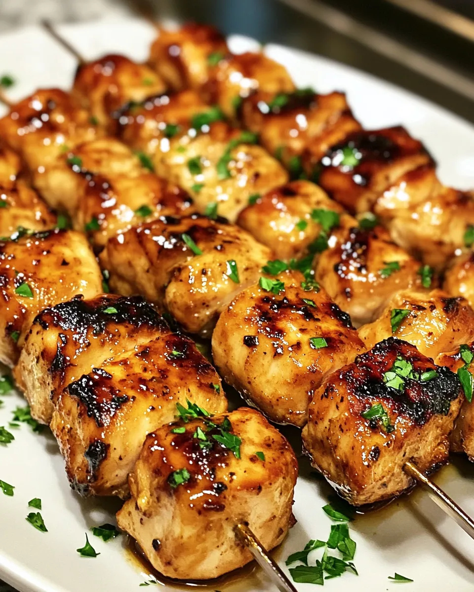 Sweet & Savory Honey Garlic Chicken Skewers