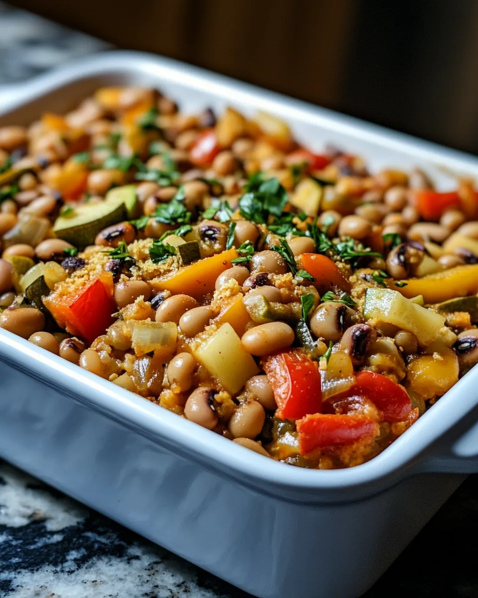 Easy & Delicious Black-Eyed Pea & Veggie Casserole