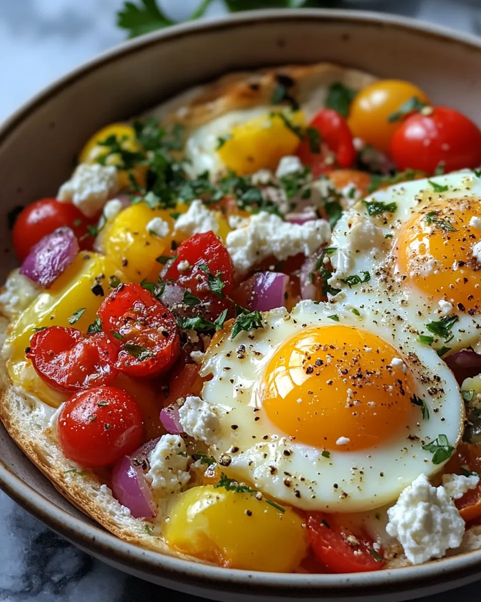 Hearty Mediterranean Baked Feta Eggs for Breakfast or Brunch