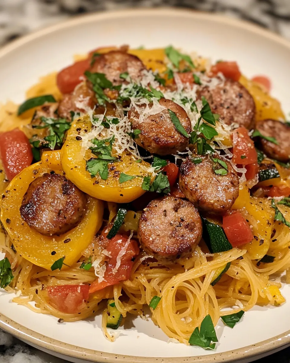 Delicious Autumn Sausage Pasta Squash at Home