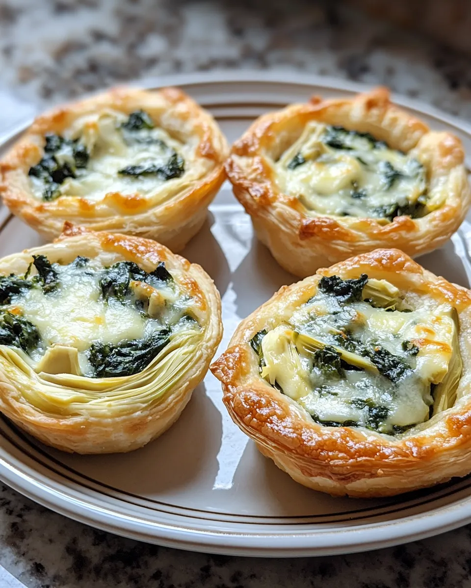 Easy Spinach and Artichoke Puff Pastry Cups for Parties