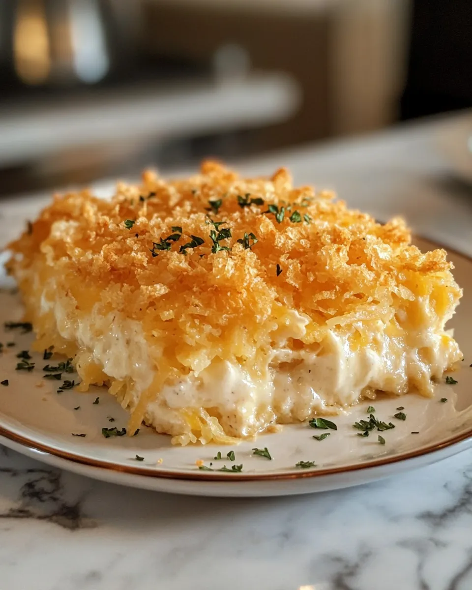 Comforting Cheddar & Sour Cream Hashbrown Casserole