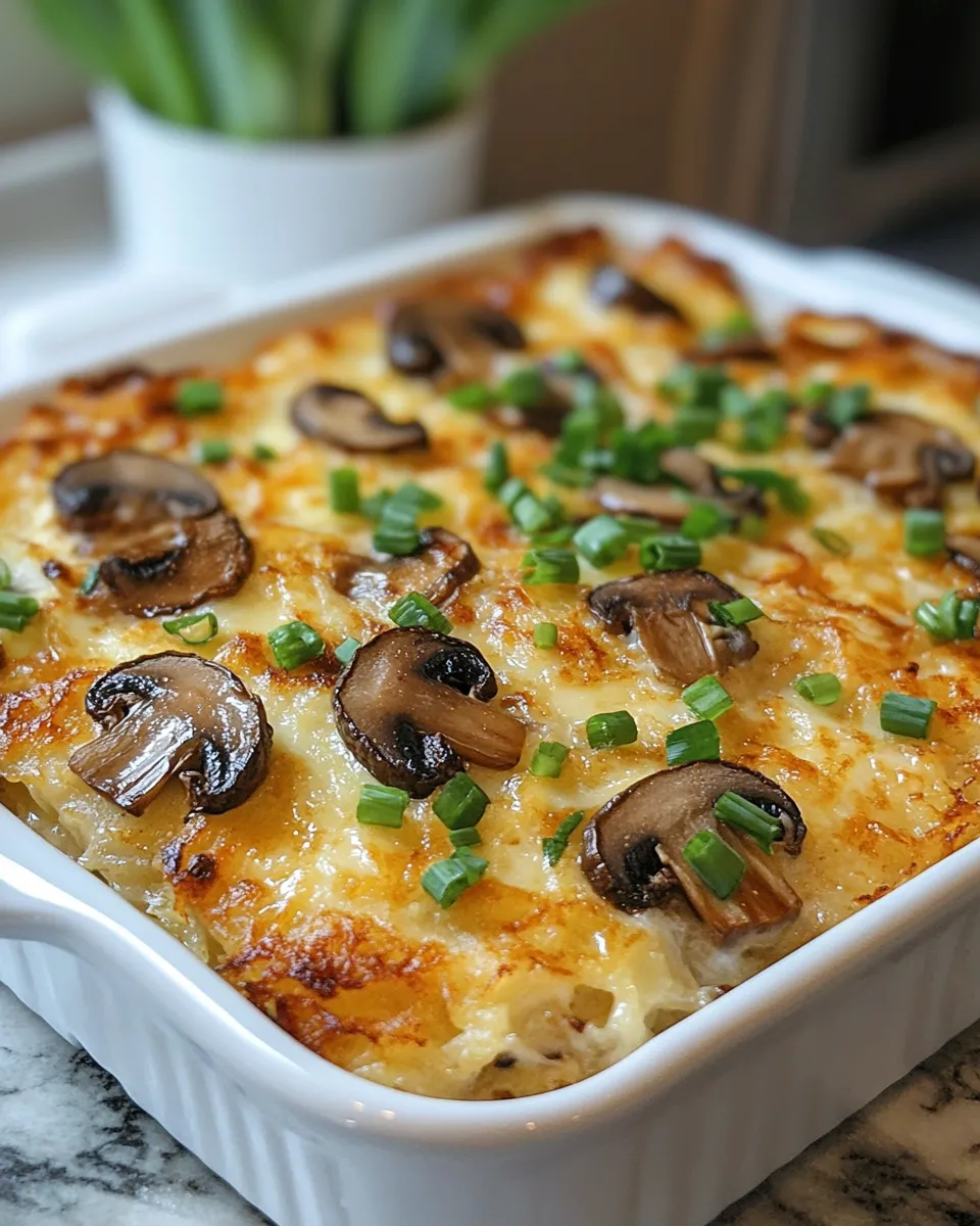 Irresistible Mushroom & Swiss Hashbrown Bake for Any Occasion
