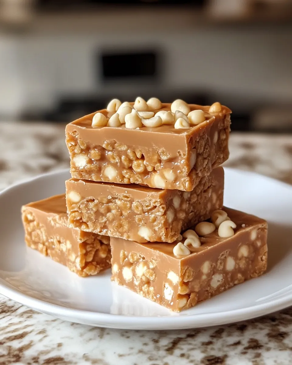Crispy & Creamy Peanut Butter Rice Krispies Fudge