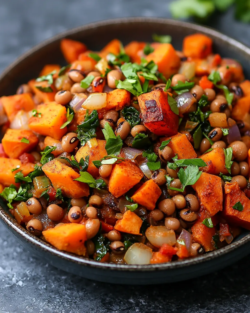 Easy Southern Black-Eyed Pea Hash with Sweet Potatoes Recipe