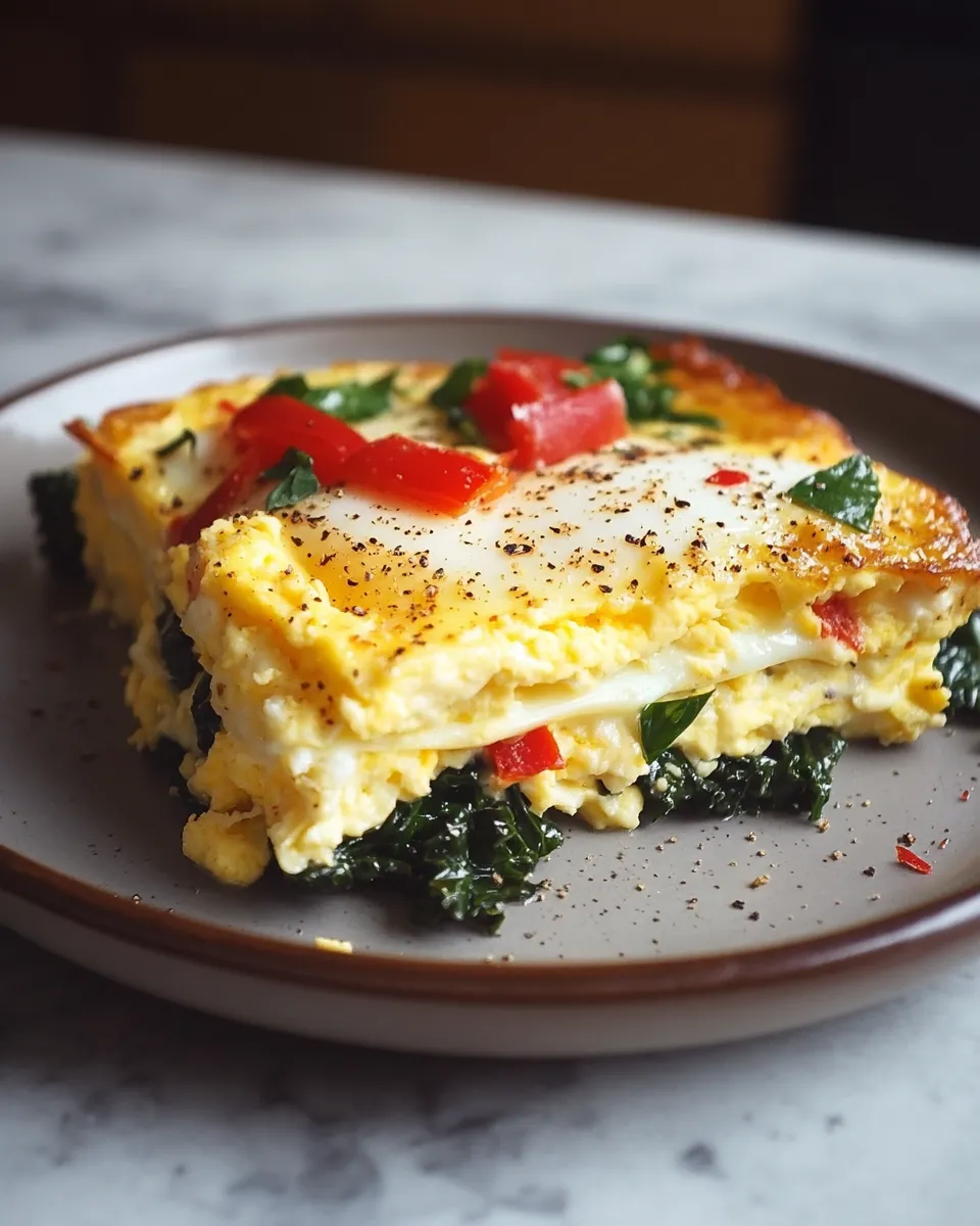 Quick & Delicious Kale & Mozzarella Egg Bake Casserole