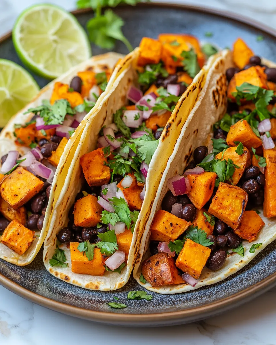 Healthy & Delicious Sweet Potato and Black Bean Mini Tacos