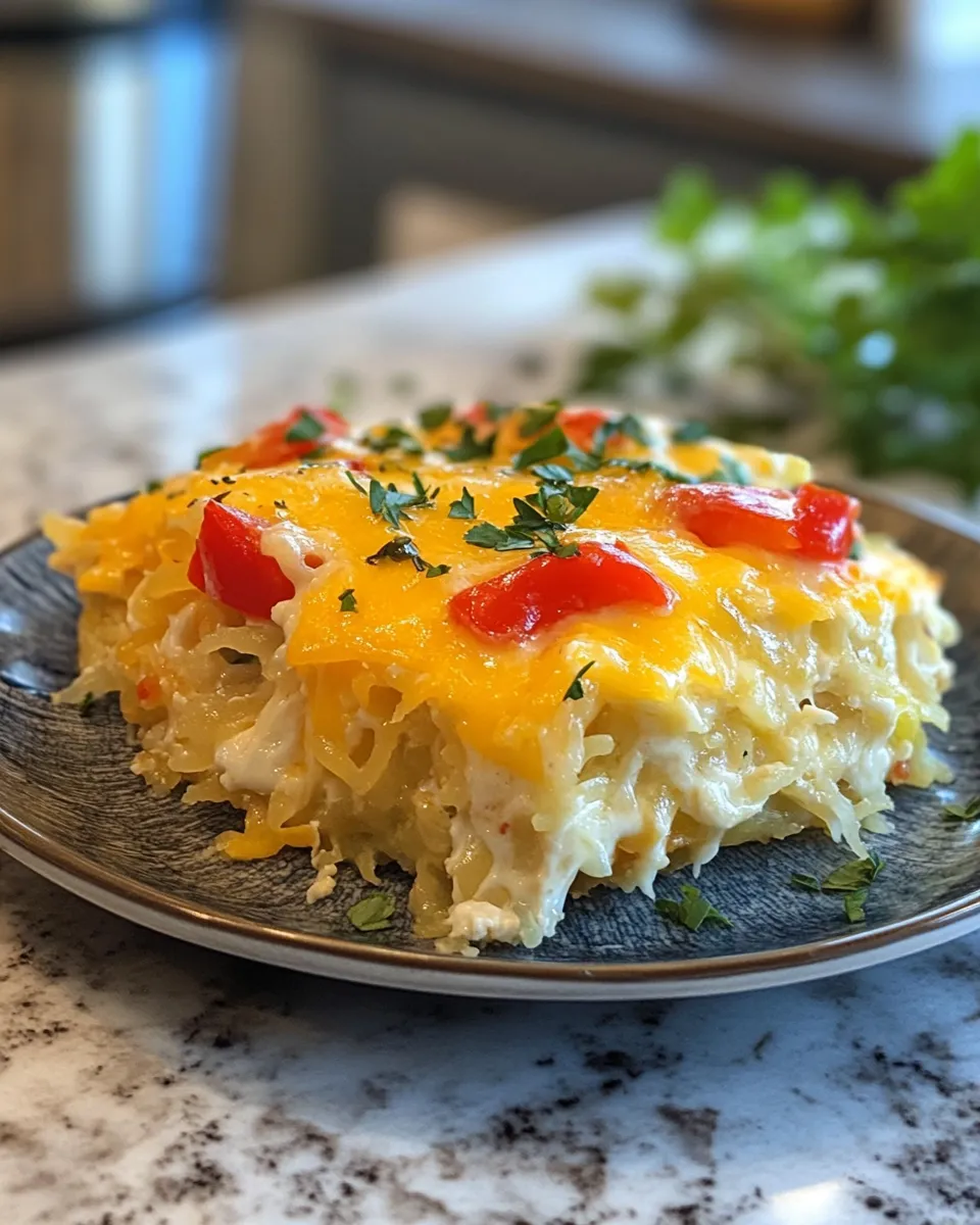 Cheesy & Flavorful Peppers & Cheese Hashbrown Casserole