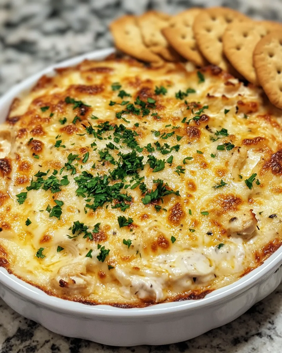 Easy & Delicious Creamy Garlic Parmesan Chicken Dip