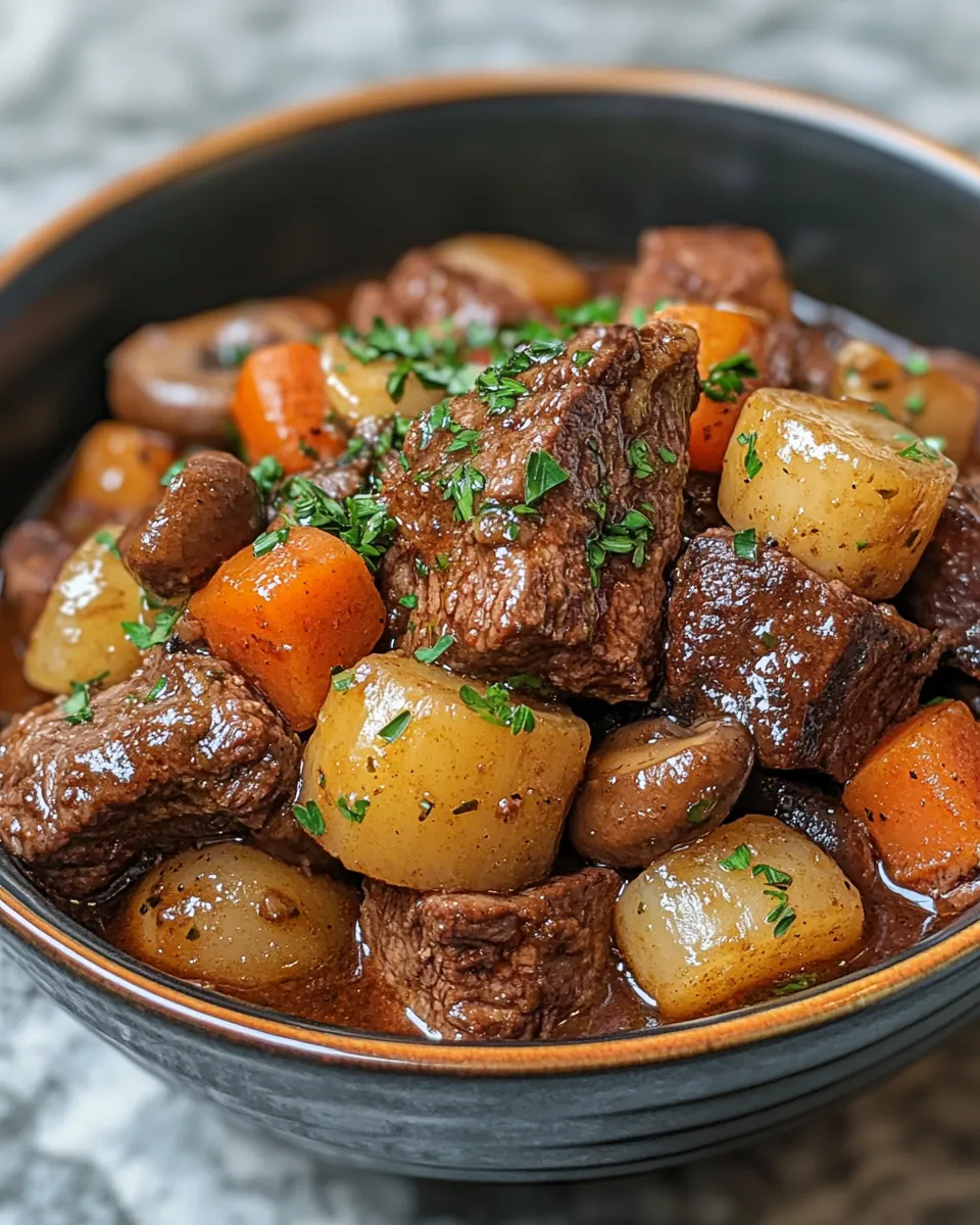 Juicy Slow Cooker Beef Bourguignon for Cozy Nights