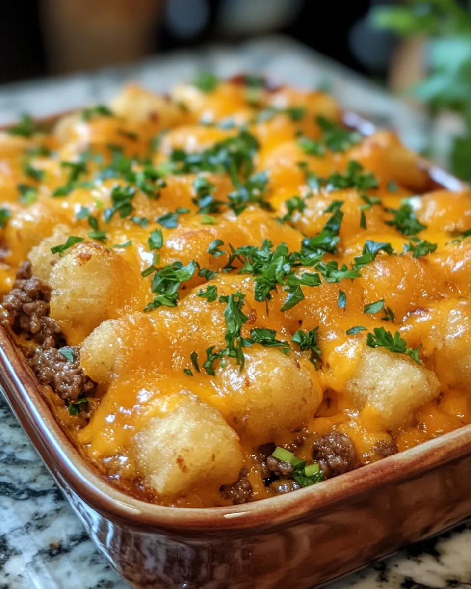 Cheesy Cheeseburger Tater Tot Casserole Everyone Loves