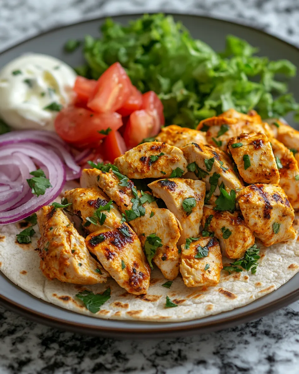 Easy Chicken Shawarma Wrap with Garlic Sauce
