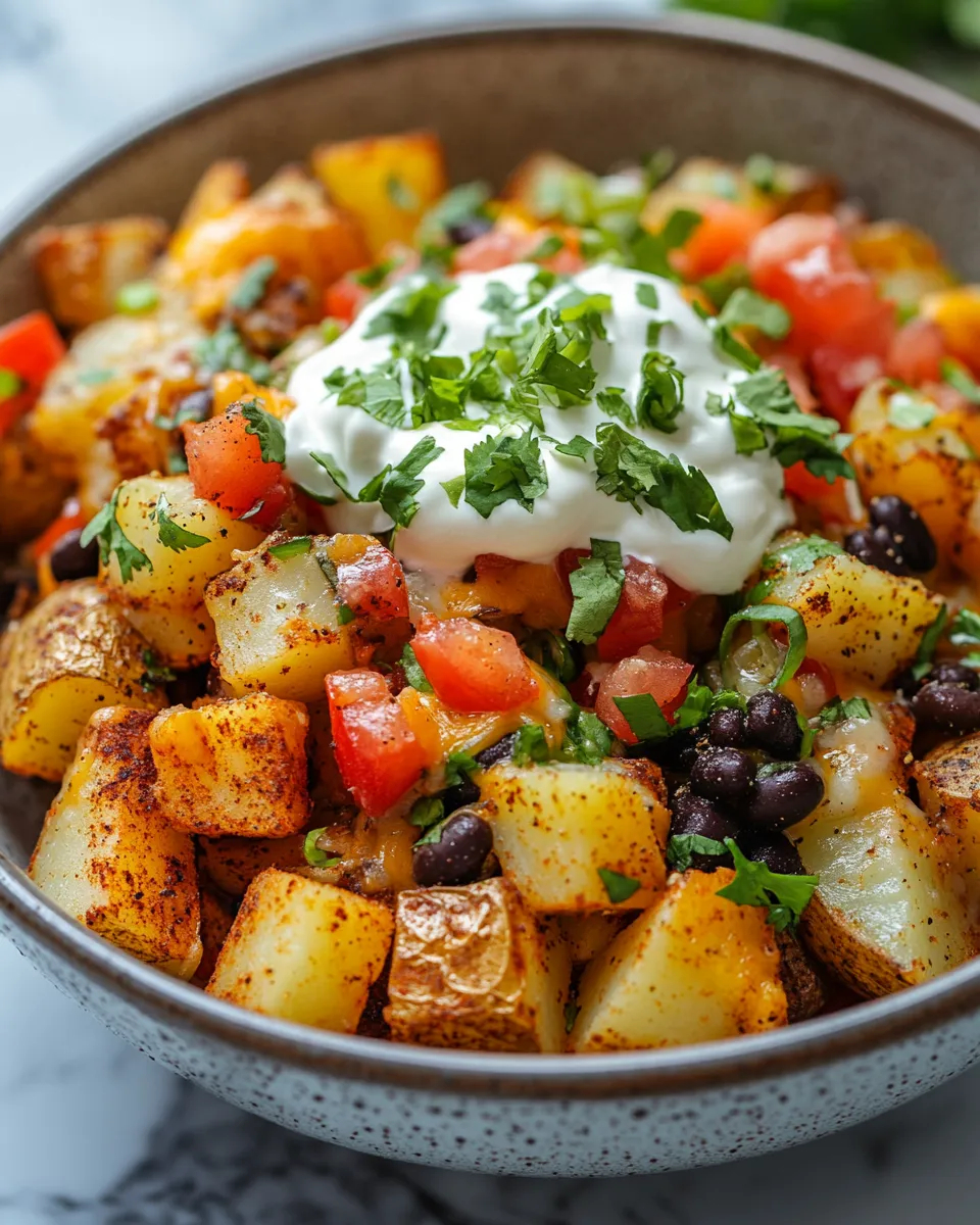 Cheesy Loaded Potato Taco Bowl You’ll Crave