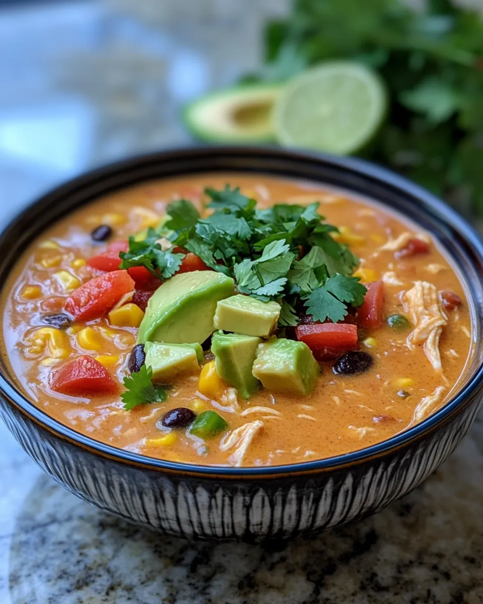 Rich Creamy Chicken Enchilada Soup