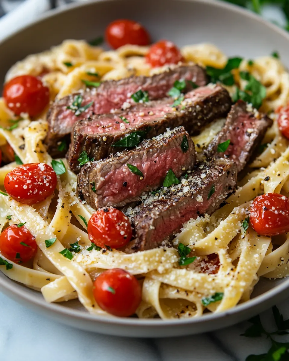 One-Skillet Steak Pasta with Garlic Butter Heat