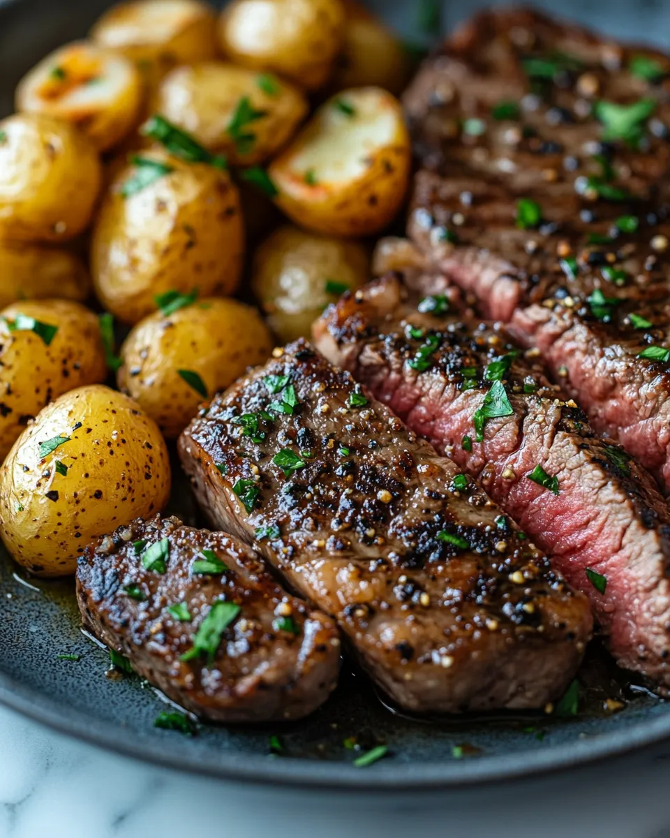 One-Skillet Garlic Butter Steak & Potatoes Ready in 30 Minutes