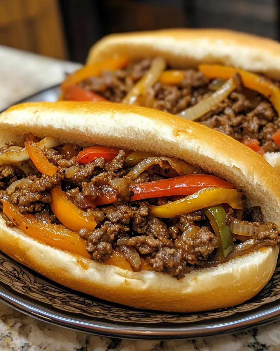 Quick & Cheesy Ground Beef Philly Sandwiches Everyone Loves