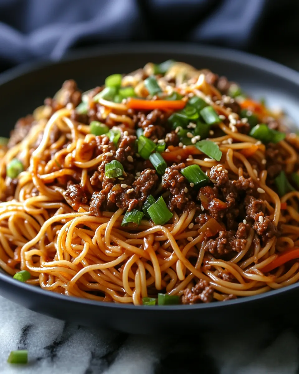 Sweet, Savory, Addicting: Mongolian Ground Beef Noodles