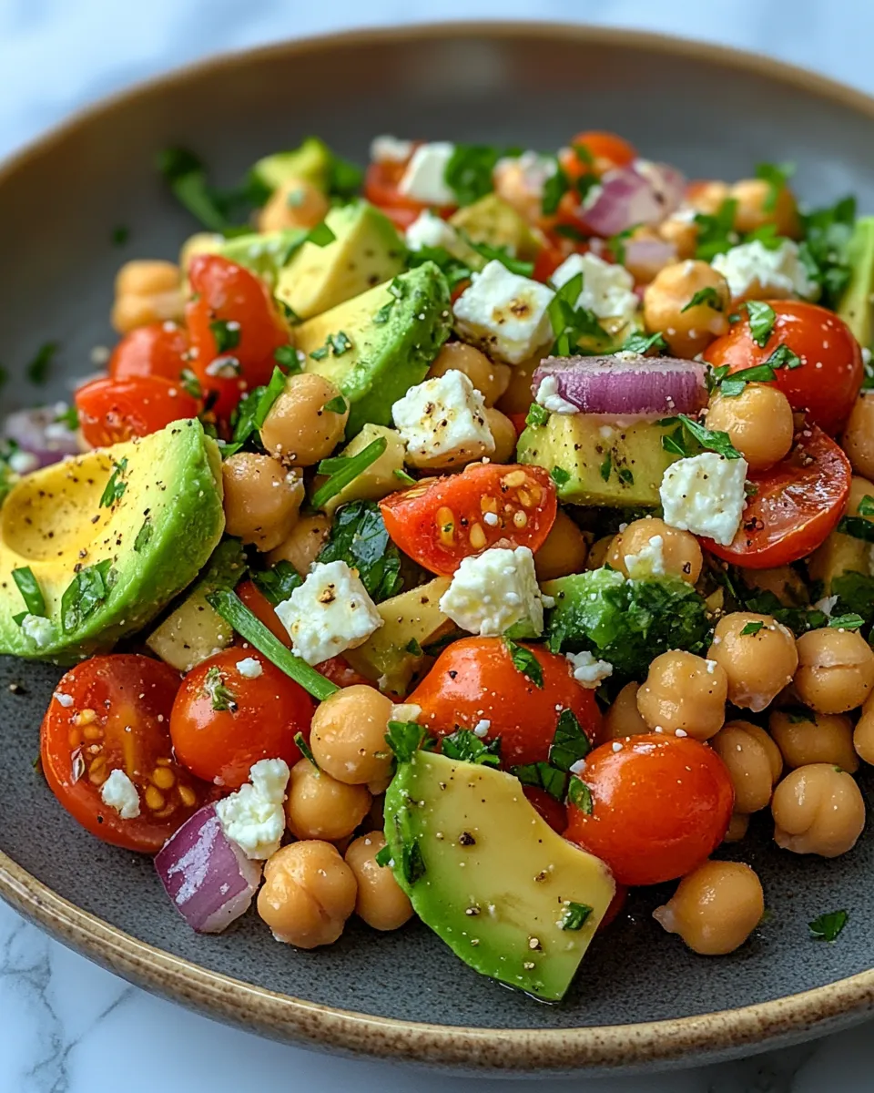 Easy Chickpea Feta Avocado Salad You’ll Crave