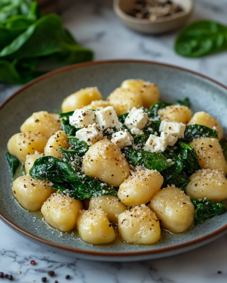 Savory Creamy Gnocchi with Spinach and Feta: Weeknight Magic
