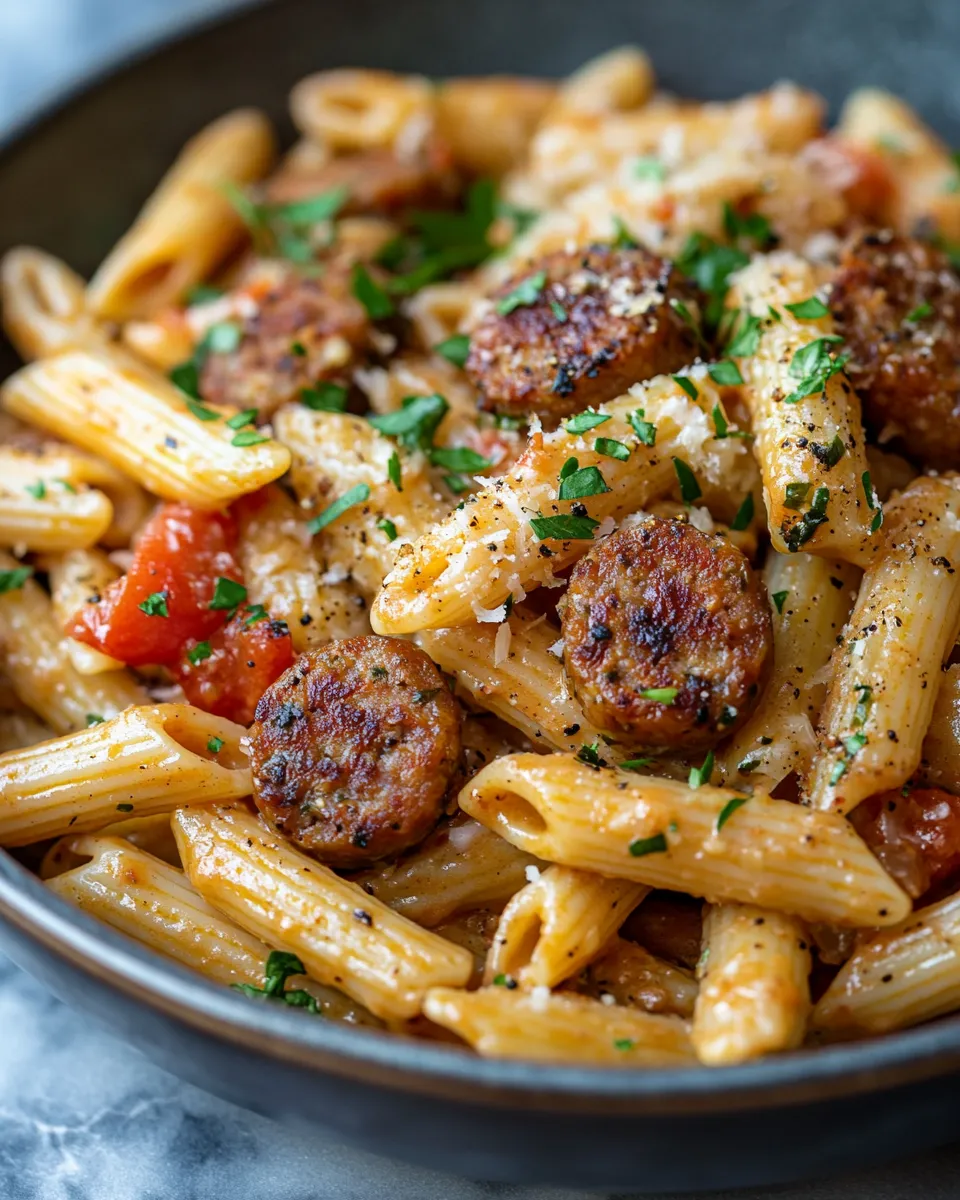 One Pot Creamy Cajun Sausage Pasta You’ll Make on Repeat