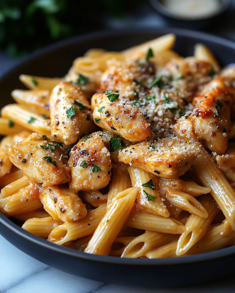 Rich & Creamy Garlic Butter Chicken Bites with Creamy Pasta