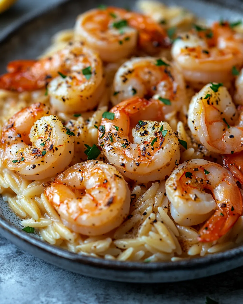 Savory One Pan Parmesan Orzo with Shrimp – No Stress Dinner