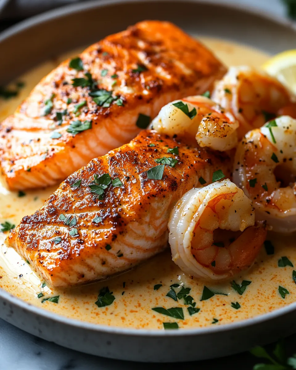 Irresistible Cajun Shrimp and Salmon with Garlic Cream Sauce – Bold Bliss