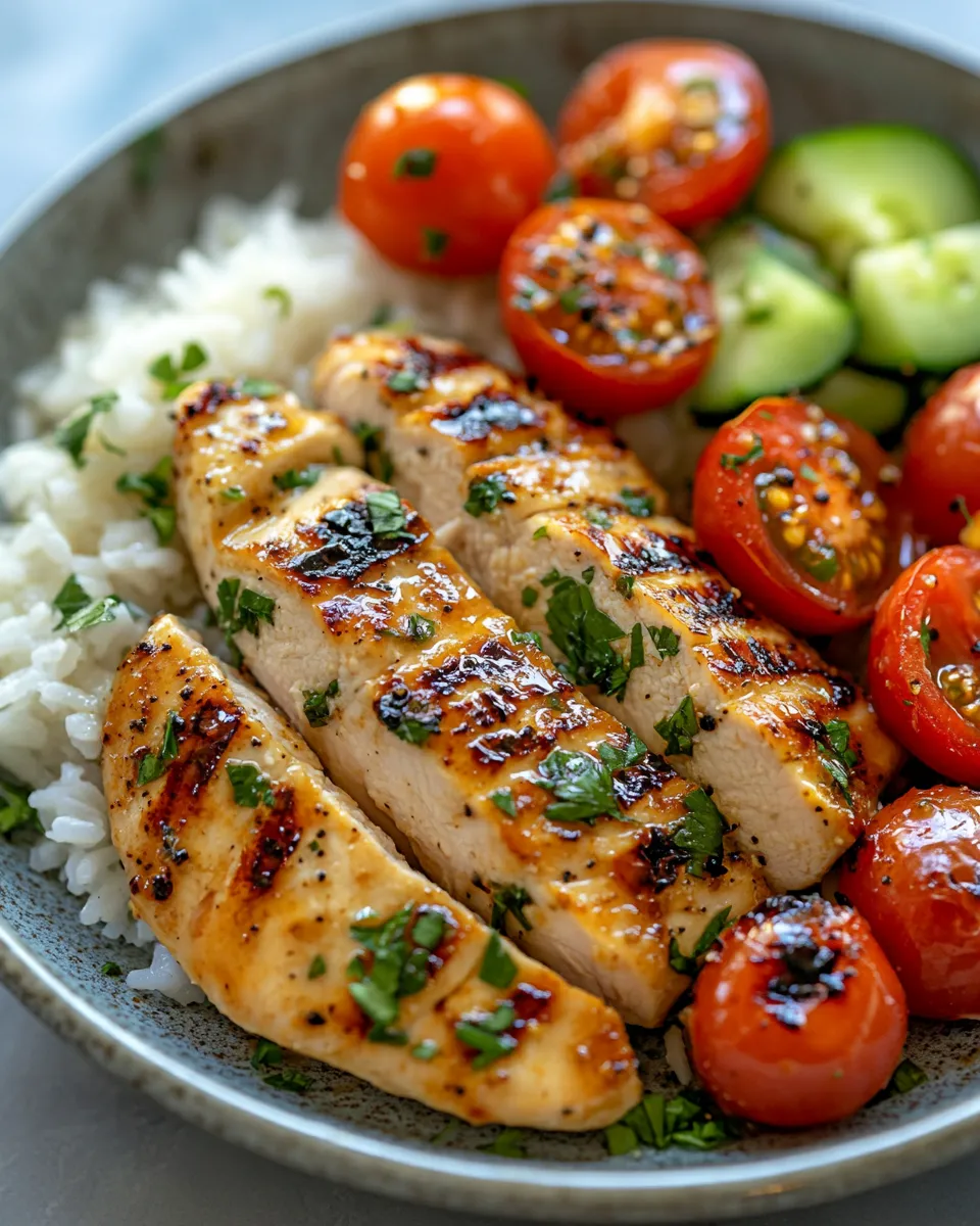Healthy Chicken & Rice Meal with Tomato Salad (Clean Comfort)