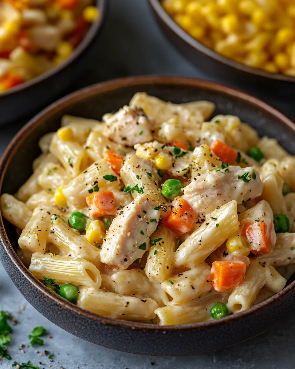Easy One-Pan Chicken Pot Pie Pasta