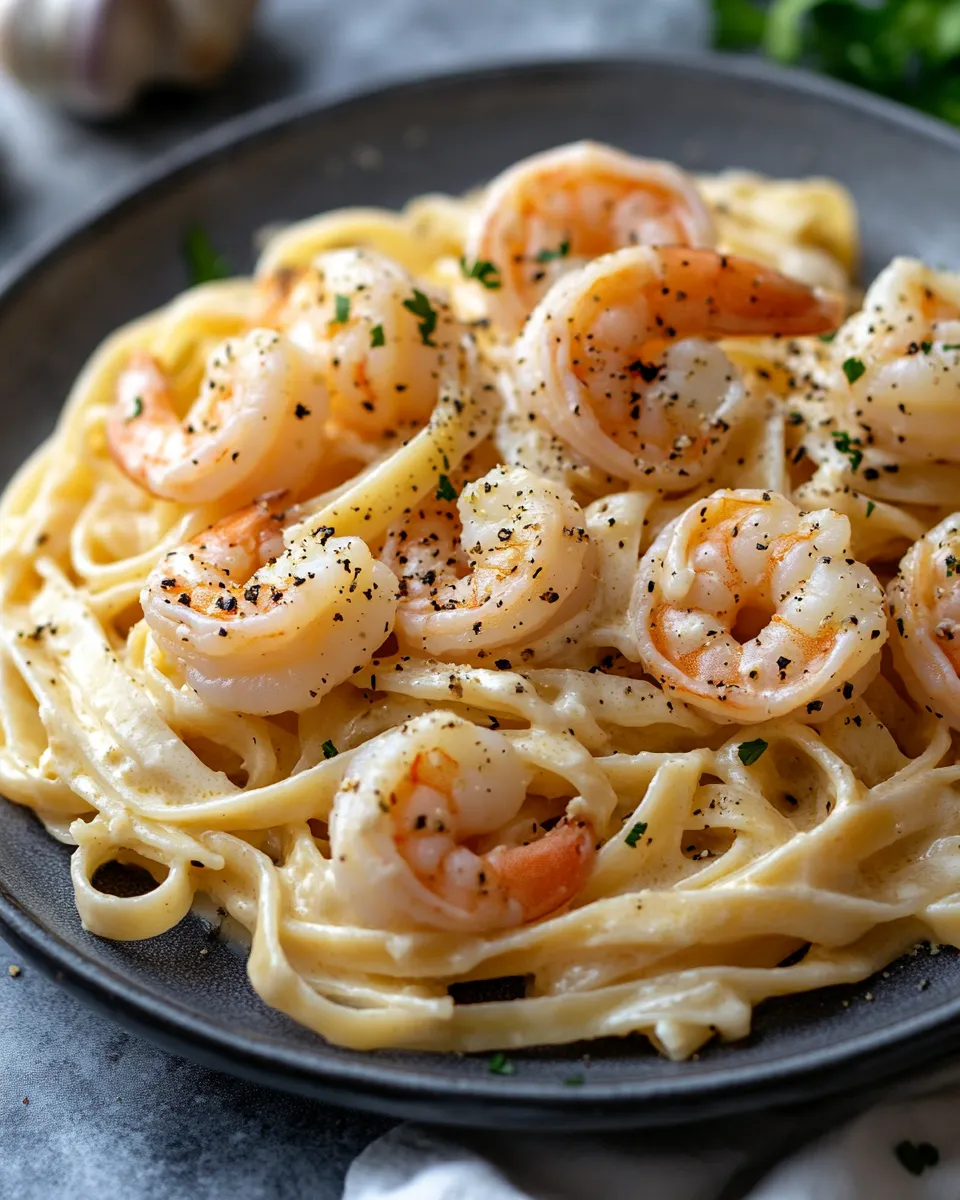 Irresistible Creamy Shrimp Fettuccine Pasta with Homemade Alfredo Sauce