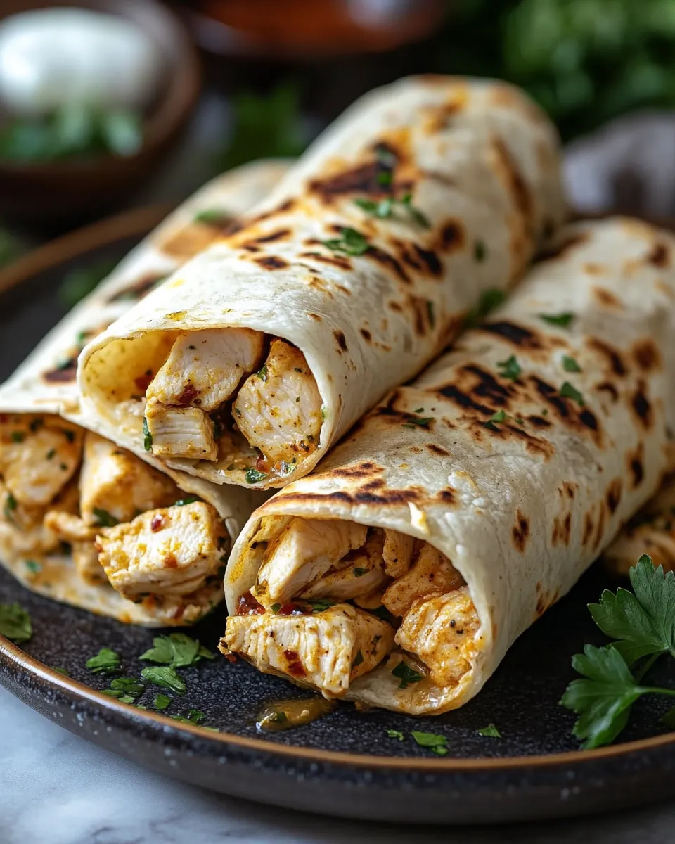 Easy Cheesy Garlic Chicken Wraps You’ll Make on Repeat