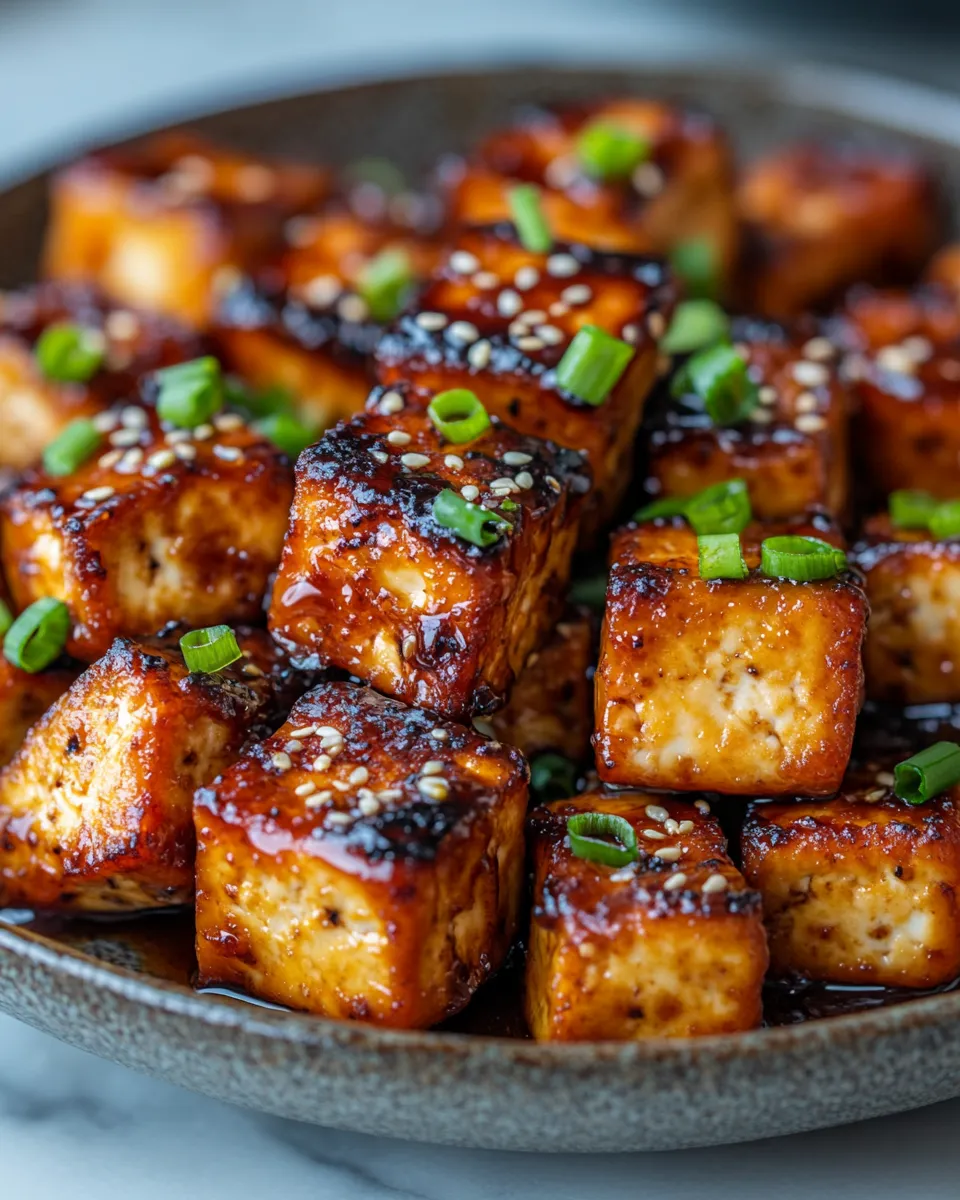 Sweet & Sticky Crispy Honey Garlic Tofu