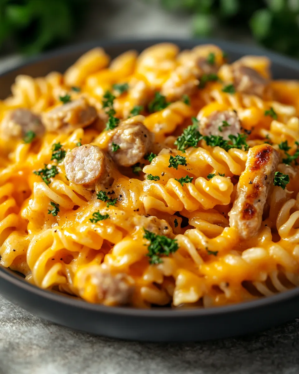 Irresistible Crockpot Cheddar Ranch Chicken Sausage Pasta Cozy Comfort