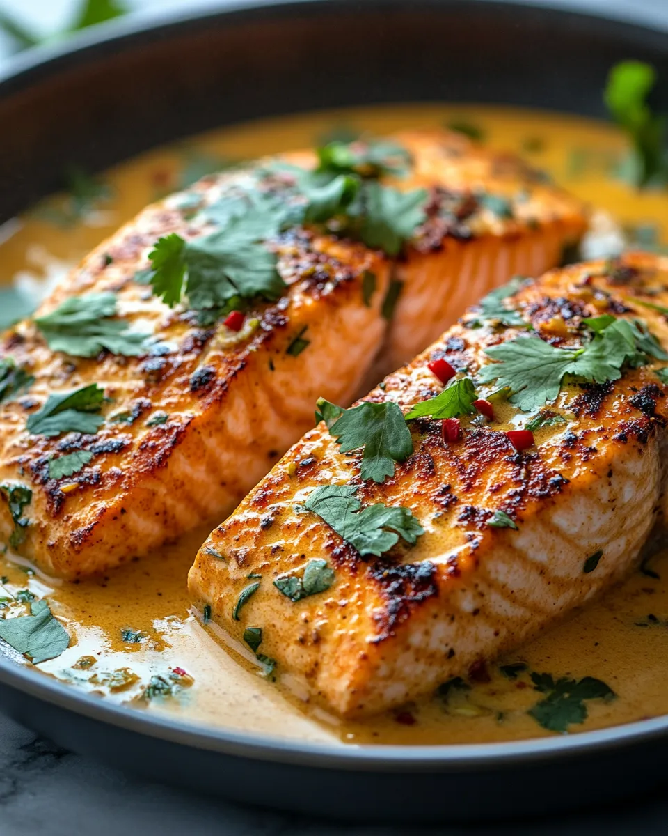 Weeknight One Pan Coconut Curry Salmon with Garlic