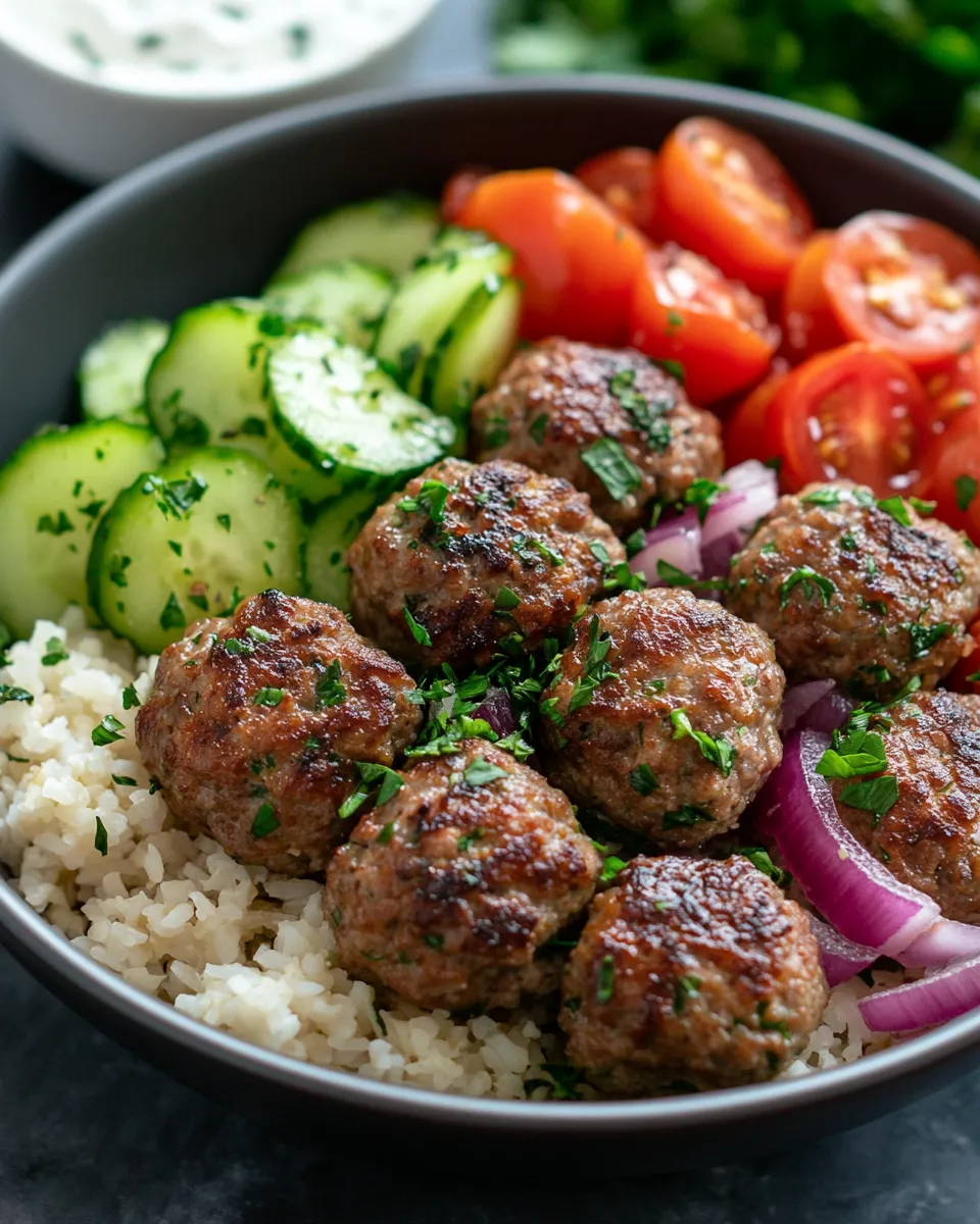 Irresistible Greek Meatball Bowl Recipe – Mediterranean Bliss